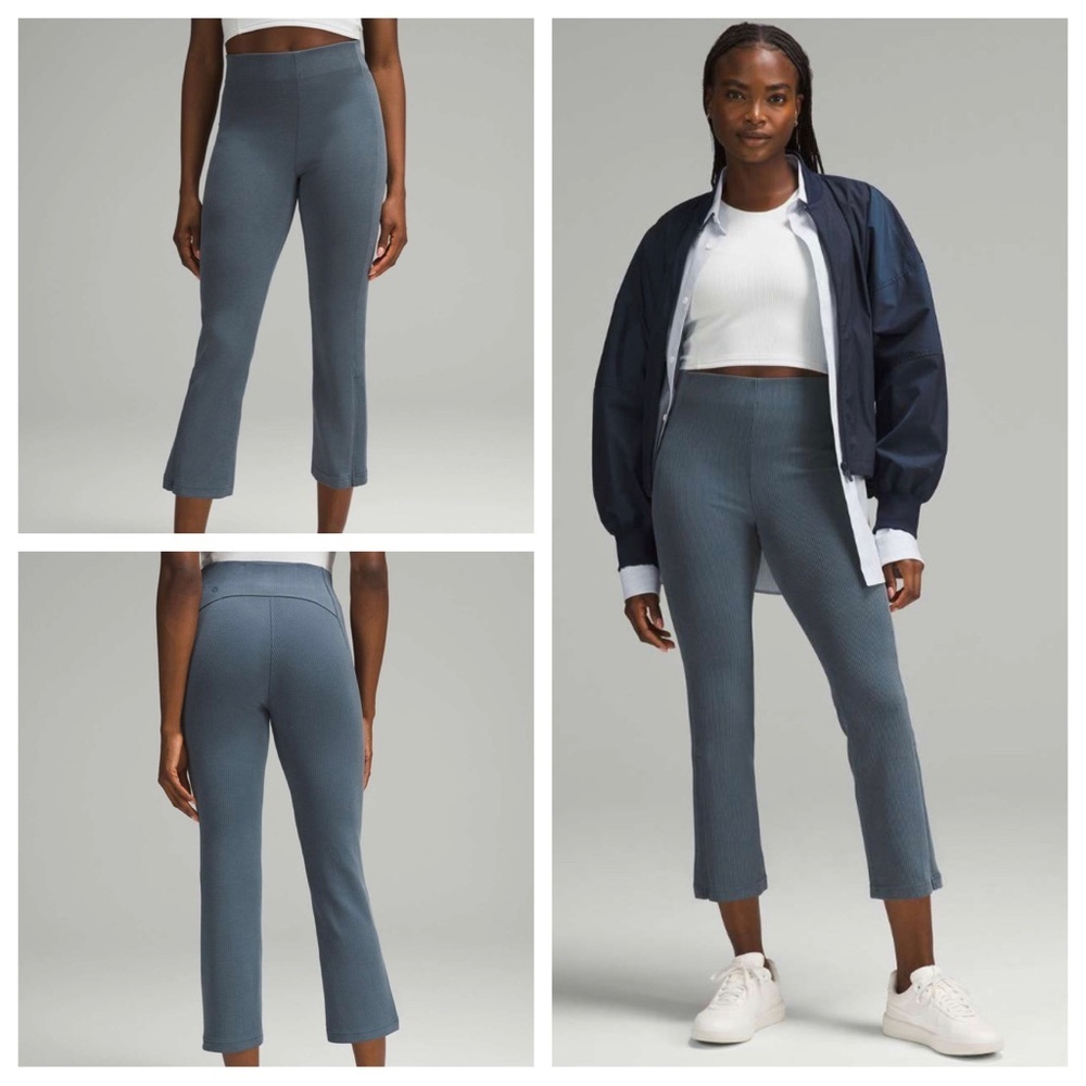 lululemon athletica Cropped Ribbed Pants in Slate Blue